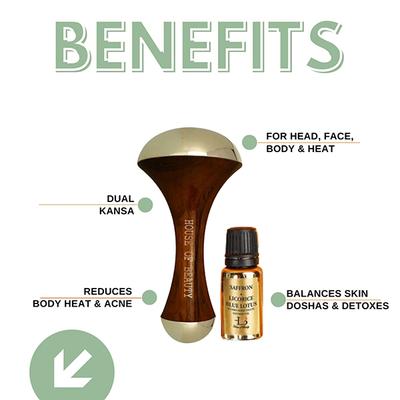 House of Beauty Kansa Wand Balances Skin Ph, Dosha, Chakra & Improves Blood Circulation (2pc) 1's - Massagers