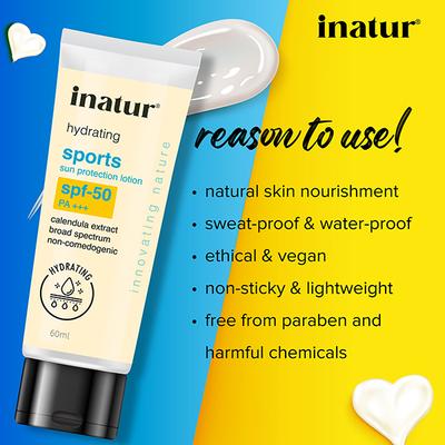 Inatur Sports Sun Protection SPF 60 gm - Body Sunscreen