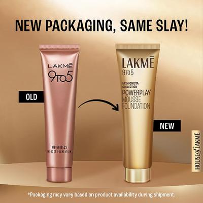 Lakme 9to5 Powerplay Mousse Foundation, Beige Vanilla, 25gm - Foundation
