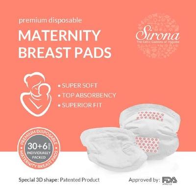 Sirona Premium Disposable Maternity Breast Pads (Pack of 2 x 36's) - Breast Pads & Shields