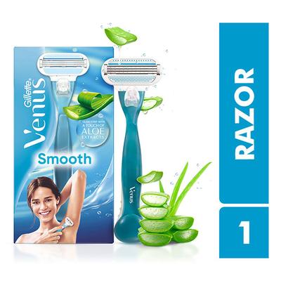Gillette Venus Smooth Hair Removal Razor - Aloe Extract (For Woman) - Shaving & Hair Removal