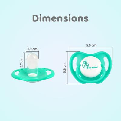 R for Rabbit Baby Apple Pacifier Ultra Light Soft Silicone Nipple for Kids of 3 Months - Green 1's - Pacifiers & Teethers