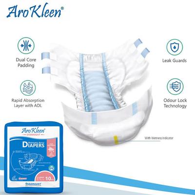 AroKleen Overnight Disposable Adult Diapers (XL) (127 cm - 170.18 cm) 10's - Adult Diapers & Pads