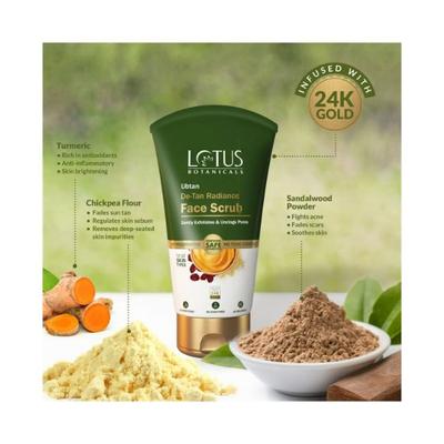 Lotus Botanicals Ubtan De-Tan Radiance Face Scrub 100 gm - Scrubs & Exfoliants