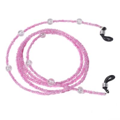 Modisch Pink Beads With Transparent Moti Sunglasses Chain (JC-1403-Pink) 1's - Wearables Sunglasses