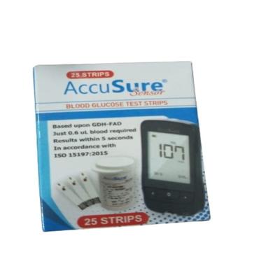 AccuSure Sensor Blood Glucose Test Strip 25's - Blood Glucose Monitors/Strips
