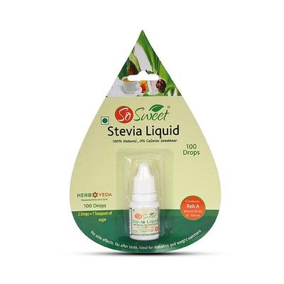 So Sweet 100% Natural 0% Calories Sweetener Liquid 100 Drops 5 ml - Sugar Substitutes (Fitness)