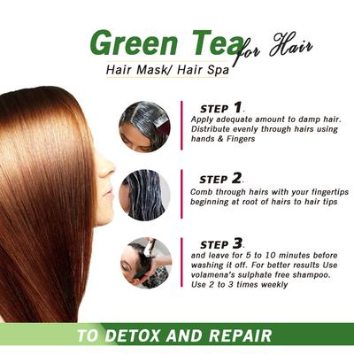 Volamena Hair Mask - Green Tea & Bhringraj 120ml - Hair Masks & Packs