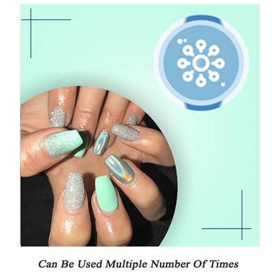 Nails On Board Handmade Press On Gel Nails- Holographic Sea Green 50 gm - Nail Care