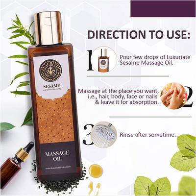 Luxuriate Natural Sesame Oil for Hair and Skin 100 gm - Hair Oils