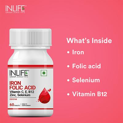 INLIFE Iron Folic Acid Tablets 60's - Multi-Vitamins