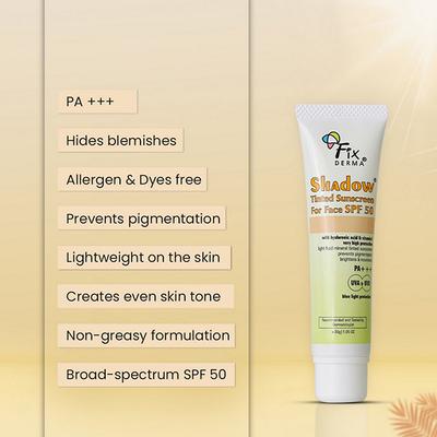 Fixderma Shadow Tinted Sunscreen SPF 50 with Vitamin E 30 gm - Body Sunscreen