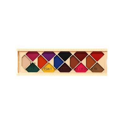 Half N Half 15 In 1 Velvet Texture Eyeshadow, Highly Pigmented, Easy To Blend, Long Lasting Versatile Look Multicolor Matte Palette-01 12 gm - Eye Shadow Palettes