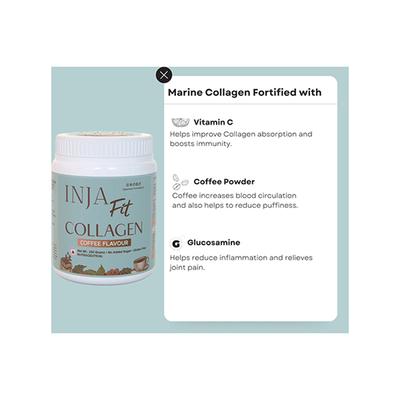 INJA Fit Marine Collagen  Powder - Coffee Flavour 250 gm - Multi-Vitamins