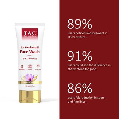 T.A.C - The Ayurveda Co. 7% Kumkumadi Face Wash with Saffron & 24K Gold Radiant & Youthful Skin 100 ml - Face Wash & Cleansers