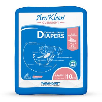 AroKleen Overnight Disposable Adult Diapers (XL) (127 cm - 170.18 cm) 10's - Adult Diapers & Pads