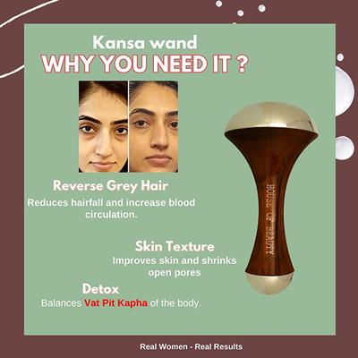 House of Beauty Kansa Wand Balances Skin Ph, Dosha, Chakra & Improves Blood Circulation (2pc) 1's - Massagers