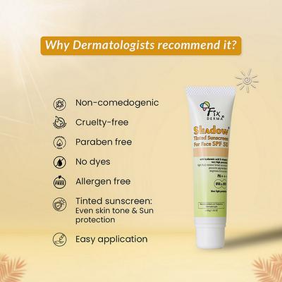 Fixderma Shadow Tinted Sunscreen SPF 50 with Vitamin E 30 gm - Body Sunscreen