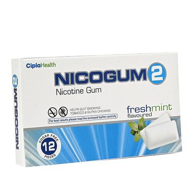 NICOGUM FRESHMINT SUGAR FREE 2 Gum 12's - Smoking cessation