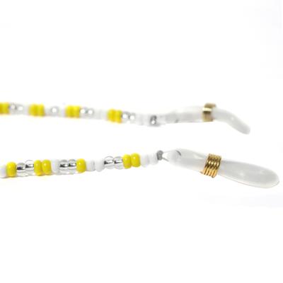 Modisch Yellow And White Round Beads Sunglasses Chain (JC-14Yw) 1's - Wearables Sunglasses