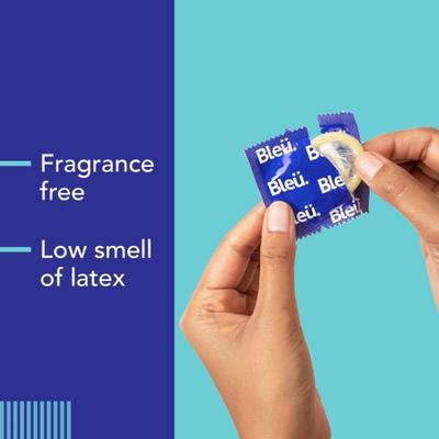 Bleu 3 in 1 High Grade Natural Latex Dotted Ribbed and Contour Shaped Condoms 8's - Plain/Flavoured Condoms