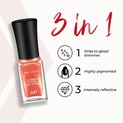 Miss Claire Ultimate Glitter Nail Polish - G47 5 ml - Nail Polish