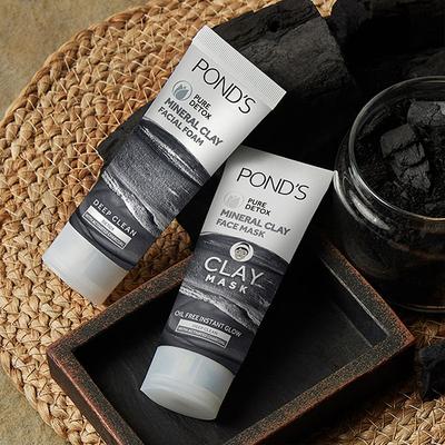 Pond's Pure Detox Mineral Clay Face Mask For Oil Free Instant Glow 90 gm - Masks & Peels