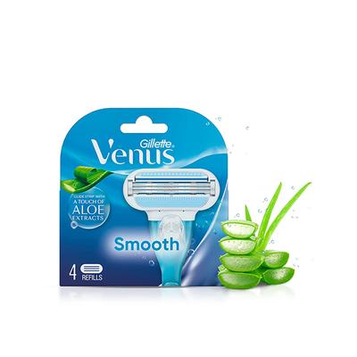 Gillette Venus Smooth Glidestrip With A Touch Of Aloe Extracts Cartridges - 4 Pieces Aloe Vera Extract - Razors & Cartridges